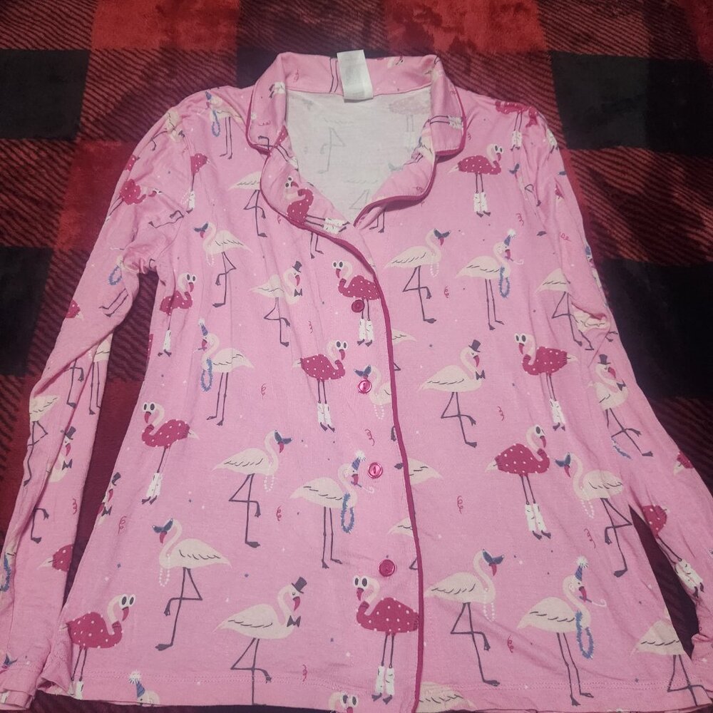 Nite Nite Munki Munki Flamingo Pajamas Size Small - Picture 2 of 10
